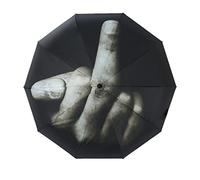 Pocket Umbrella Middle Finger Design Lightweight Waterproof Black Folding Automatic Umbrellaumbrella