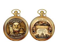 Pocket Watch - 2.3x1.9x0.5inch Pocket Watch and Chain | Retro Pockets Hand Watches with Chain | American 250th Pockets Watches | Fashion Accessories for Men Women Daily Office Home Travel