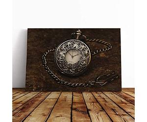 Pocket Watch (3) Canvas Print | Gallery Wrapped 30mm Frame Wall Art | 20x14 inches | Ready to Hang | Retro Picture | Living Room Bedroom Lounge Office