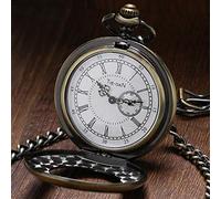 Pocket Watch Bronze Quartz Pocket Watch Unique Small Second Dial Vintage Pocket Pendant Clock with Chain Gift Gift for Birthday Christmas Fathers Day