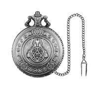 Pocket Watch Case Dice Set - Metal Polyhedral, Vintage Desktop RPG Accessories, Unique Aged Fun Collection | Portable Victorian Steampunk Bronze Gear for Traditional Table Board Enthusiasts Suite