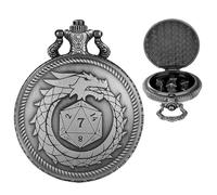 Pocket Watch Case Dice Set - Steampunk Style Metal Polyhedral Dice Collection, Vintage Inspired Timepiece Shell Design, Durable Solid Metal Construction, Precision Engraved Number, Compact Por