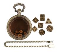 Pocket Watch Case Dice - Vintage Metal Polyhedron Dice Portable Pocket Watch Container Creative Game Prop Decorative Role Play Toy Miniature Accessories for Silent Zone Fantasy Abe