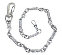 Pocket Watch Chain Albert Chain Silver Color Big Thick Heavy Figaro 14 Inches Curb Link Chain with Large Lobster Clasp Swivel Clasp FC11