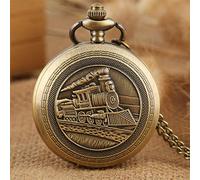 Pocket Watch Cool Hollow Silver Golden Locomotive Quartz Design Pocket Watch with Necklace Chain Gift to Women Mem Gift for Birthday Christmas Fathers Day