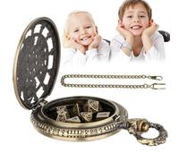 Pocket Watch Dice - Antique Style Digital Cube Collection Mechanical Inspired Storage Box Fantasy Game Object Decorative Unique Desk Showcase Piece | for Men