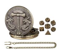 Pocket Watch Dice - Metal Steampunk Dice | Polyedral Dragon Dice | Unique Pocket Watch Shell Case | Gothic Games Playing Board Games | Watch Cheek Accessories