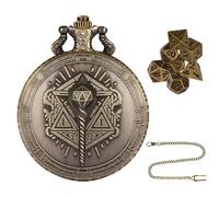 Pocket Watch Dice, Small Dice Set, Portable Dice Set, Dice Toy with Pocket Watch Case, Steampunk Board Game, 7 Pieces, Metal Dice, Tiny Dice, Accessories for Tabletop