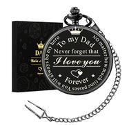 Pocket Watch Gifts for Dad: Christmas Gifts for Dad From Daughter Son Best Birthday Gifts Ideas for Dad Pocket Watches Case with Chain for Men Personalized Funny Dad Gifts for Grandpa Husband Step