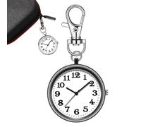 Pocket Watch - Key Chain Watch | Backpack Watch with Clip and Buckle for Keys | Watch Pendant | Elegant and Exquisite Watch Bag Pendant with Clip for Families, Holidays and Friends, Black, Consulte la