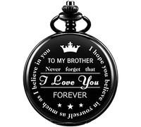 Pocket Watch Men Personalized Black Chain SIBOSUN Quartz to My Brother Engraved