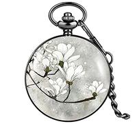 Pocket Watch,Pocket Watch Eegant Exquisite Pocket Chain Watch Quartz Dial Alloy Necklace for Lovers (Color : 1)