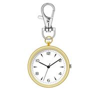 Pocket Watch, Pocket Watch Keys, Round Chain Clip Timer | Unisex Portable Silent Watch for School Work Work Women Travel for Backpack to a, gold, Fare riferimento alla descrizione