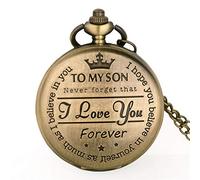 Pocket Watch Pocket Watch to My Son Movie The Lion King Cover Pendant Quartz Men Necklace Chain Clock Gifts for Boys Son Gift for Birthday Christmas Fathers Day