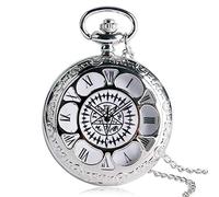 Pocket Watch Popular Anime Black Butler Kuroshitsuji Cosplay Sebastian Ciel Silver Necklace Chain Pocket Watch Unisex Valentine Gifts