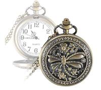 pocket watch, Retro pocket watch,Mechanical Pocket Watch with Chain Pocket Watch for Nurse Hollow Dragonfly Clock Quartz Pocket Watch Alloy Retro Necklace Pendant Gift Chain Clock,Women's Watches