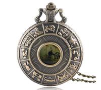 pocket watch, Retro pocket watch,Mechanical Pocket Watch with Chain Pocket Watch Necklace with Chain, Copper Retro Green Australia Map Half Hunter Quartz Pocket Watch Necklace Pendant for Men Women Gi