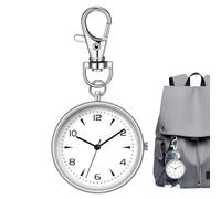 Pocket Watch - Round Clip Clock, 8.2x4x0.7cm Keychain Timepiece for Travel, Quiet Portable Timer with Classic Design, Fashion Accessory, Unisex Watch for Home and Workplace Use