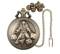 Pocket Watch Shell Dice Set, Polyedral Dice Set - Polyedral Bulk 7x Role Play Game, Versatile Small Game Polyedral Mu Travel Toy Role Playing Game Accessories, bronze, verwijzen naar de beschrijving