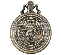 Pocket Watch United States Navy Special Warfare Command Quartz Pocket Watch Retro Us Navy Seals Necklace Pendant Chain Fob Watch Clocks Gifts