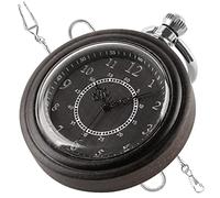 Pocket Watch, Vintage Wooden Handmade Bamboo Wood Antique Pocket Watches with Chain Men's Pendant & Gift Box(Black)
