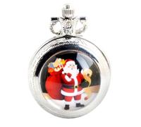 Pocket Watch with Chain, Vintage Zinc Alloy Decorative Christmas Season | Retro Silver Style, Big Numbers Design, Easy to Carry, Lovely Gift Choice for Kinds of People Random Style