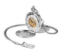 Pocket Watches for Men, Pocket Watch Smooth Mechanical Pocket Watch Full Gold Color Men Women Stylish Retro Hand Wind Clock (Color : A Size : One Size) (B One Size)