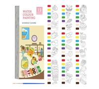 Pocket Watercolor Paint Bookmarks, ni Water Color Paint Pad,Multifunctional Arts Coloring Pad,Water Color Paint Pad,Watercolor Painting Coloring Books Arts & Crafts Kit