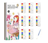 Pocket Watercolor Painting Book, 12 Pages Multifunctional Travel Pocket Watercolor Book, Practical Artist Pocket Watercolor Kit for Perfect Boys, Girls, School, Preschool and