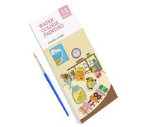 Pocket Watercolor Painting Book, Coloring Books Small Paint Pads Set, Travel Paint Arts Kit With Brush for Boys, Girls, Kids, Toddler