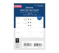 Pocket Week on two pages English mid year Aug 24 - Jul 25