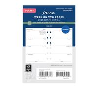 Pocket Week on two pages English recycled paper 2025