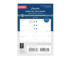 Pocket Week on two pages English recycled paper 2025