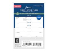 Pocket Week on two pages English recycled paper 2026 diary 26-68221R