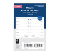 Filofax Pocket Week on One Page 2025 Diary, White