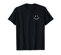 Pocket Wink Cute Smile Face Inspirational Vibes Value Graphic T-Shirt, Men, Black, S
