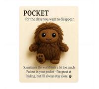 Pocket - Your Furry Little Encourager 2026 New Hugs Positive Stuffed Animal Mini Huggable with Positive Card Cute Emotional Support Inspirational Gifts Doll