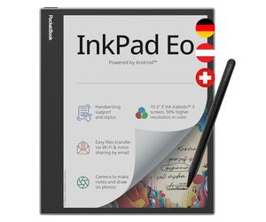 Pocketbook InkPad Eo E-Reader, 10.3 Inch E-Ink Colour Display, 64 GB, Android, Bluetooth, Camera, Touchpen, Light Grey - DE/at/CH Version
