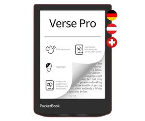 Pocketbook Verse Pro eReader, Red, 16 GB Memory, Audiobook Reading, Wireless, 6 Inches, German Version