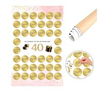 PocketBox Gifts 40th Birthday Scratch-Off Bucket List Poster Gift for Women: Fun & Meaningful Challenges for Her, Mum, Partner, Sister, Friend - Birthday Gifts for Her
