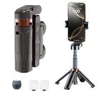PocketFlex Mini Tripod - 2025 New Pocket-Sized Foldable Tripod with 360° Rotation & 5.2 Bluetooth Detachable Remote, for Vlogs, Live Streaming, Selfies, and Landscape Photography (Black,No Light)