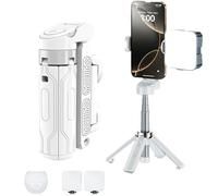 PocketFlex Mini Tripod - 2025 New Pocket-Sized Foldable Tripod with 360° Rotation & 5.2 Bluetooth Detachable Remote, for Vlogs, Live Streaming, Selfies, and Landscape Photography (White,1 Light)