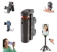 Pocketflex Mini Tripod,2025 New Selfie Stick Tripod with Remote,Razunoth Tripod Mini Jj02,One-Touch Push Button Switch with Detachable Remote Control,with Retractable&360° Adjustable (no light,Black)