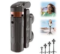 Pocketflex Mini Tripod, 360° Rotation Selfie Stick Tripod, Portable Mini Handheld Tripod Stand JJ02 with Bluetooth Remote Control (Black (No Light))