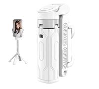 Pocketflex Mini Tripod, Tripod JJ02 Pocketflex, Extendable Grip Phone Tripod with Detachable Remote, 360° Rotation Adjustable One-Touch Push Button Switch (White)