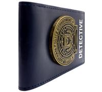 PocketGear Bat Caped Man Crusader City of Gotham Dept Detective Wallet Bi-Fold ID & Card Holder, Blue