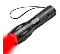 POCKETMAN 2 in 1 Red and White Rechargeable Flashlight, High Brightness Adjustable Zoom, Waterproof Portable LED Flashlight, Suitable for Night Observation, Outdoor Travel