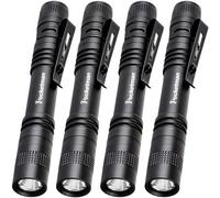 Pocketman 4 Pcs LED Penlight Flashlight Tactical Torch with Clip(13.3 CM)
