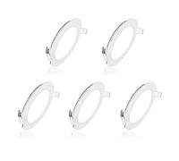 Pocketman 5 Pack Round Ultrathin 12W 6-inch Flat LED Recessed Panel Ceiling Light,850lumens,Cool White,AC85-265V,for Home, Office, Commercial Lighting