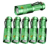 Pocketman 6 Pack 7 W 300 lm SK 68 3 Modes Mini Q5 LED Flashlight Torch Torch Adjustable Focus Zoomable Light (LightGreen)